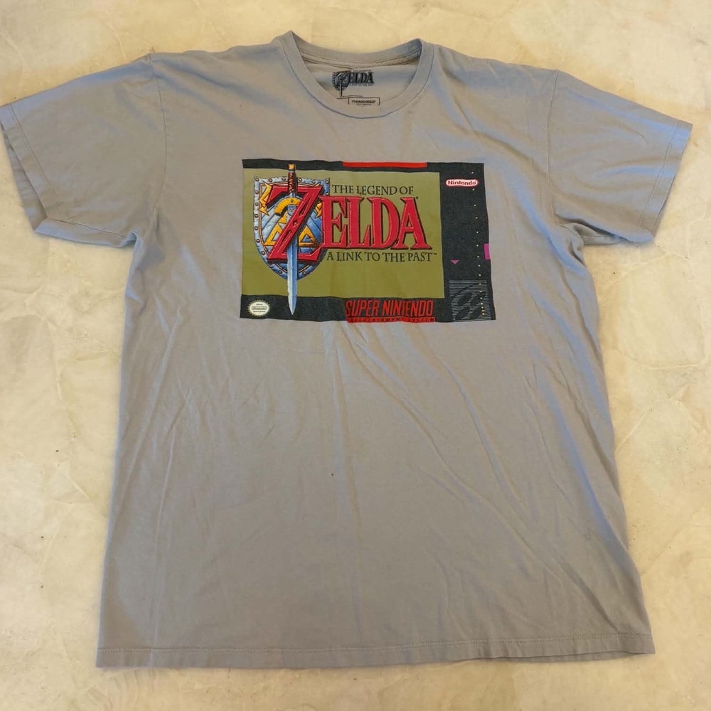 Nintendo Zelda A Link to the Past SNES Box Art Graphic T-Shirt Mens L ThinkGeek